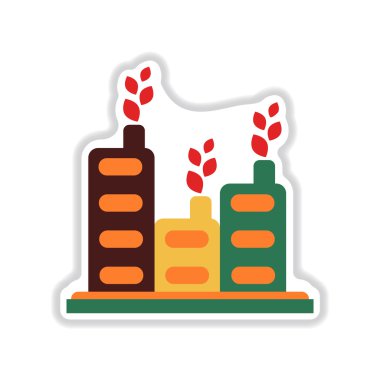 Kağıt etiket beyaz arka planda Eko-ev