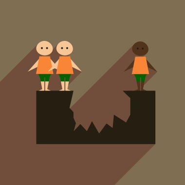 Uzun gölge yarış insanlar düz web simgesi