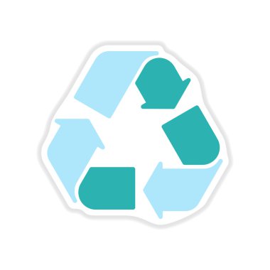 Beyaz arka plan okları geri dönüşüm kağıt etiket