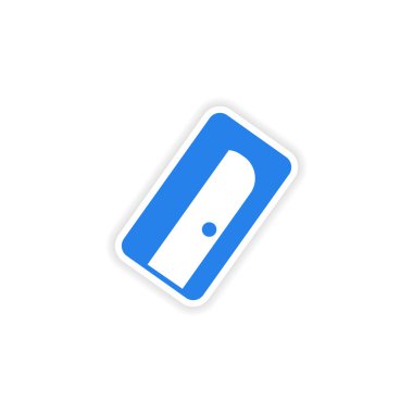 Kağıt kalemtıraş üzerinde simgesi etiket gerçekçi tasarım