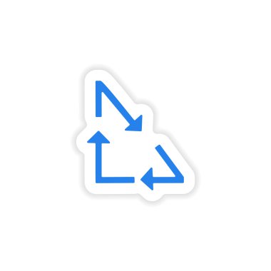 Kağıt okları simge etiketi gerçekçi tasarım