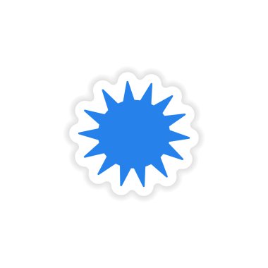 Kağıt güneş simgesi etiket gerçekçi tasarım