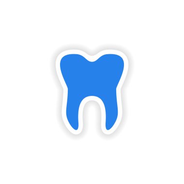 Kağıt dişlerde simgesi etiket gerçekçi tasarım