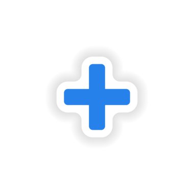 kağıt artı simgesi etiket gerçekçi tasarım