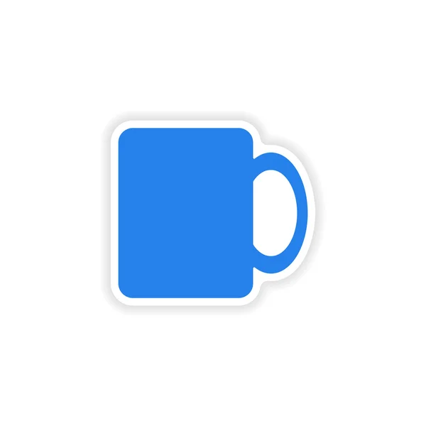 Pictogram sticker realistische ontwerp op papier cofee cup — Stockvector