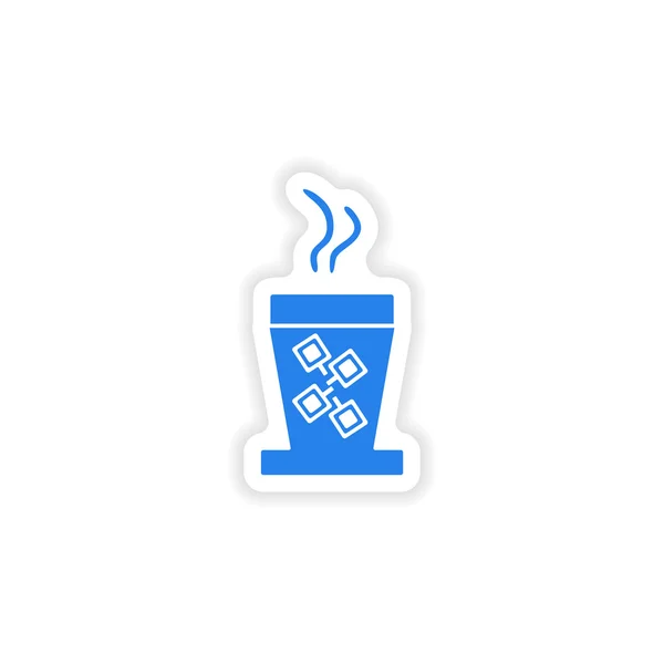 Icon sticker realistic design on paper cofee cup — Stock Vector