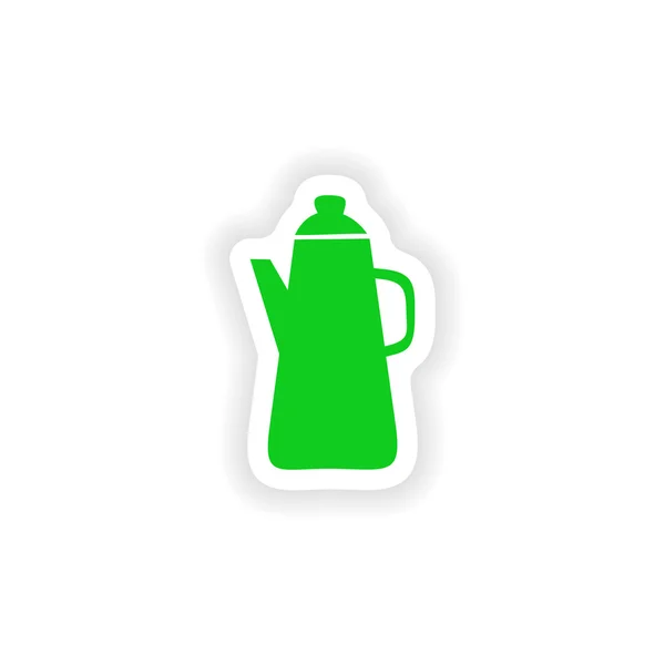 Pictogram sticker realistische ontwerp op papier koffie maker — Stockvector