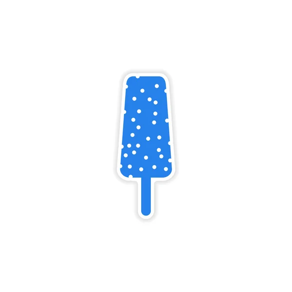 아이콘 스티커 현실적인 디자인 종이 아이스크림 견과류에 — 스톡 벡터