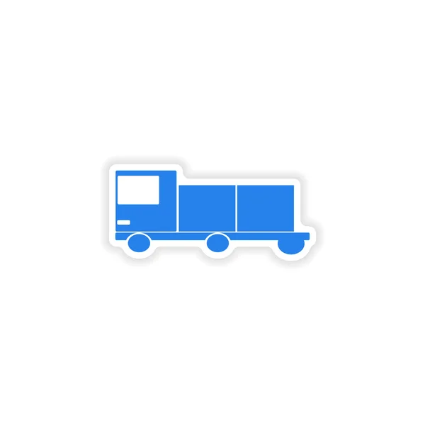 Pictogram sticker realistische ontwerp op papier auto goederenlogistiek — Stockvector