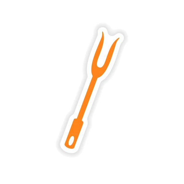 Icono pegatina diseño realista en tenedor de papel — Vector de stock