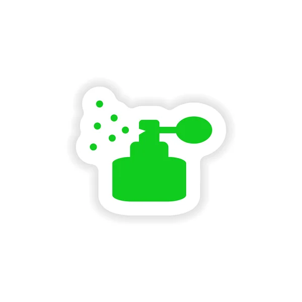 Pictogram sticker realistische ontwerp op papier parfum — Stockvector