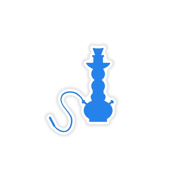 Icon matrica reális tervezés a papír vízipipa shisha — Stock Vector