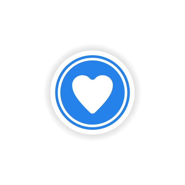 Icon sticker realistic design on paper logo heart — Stock Vector