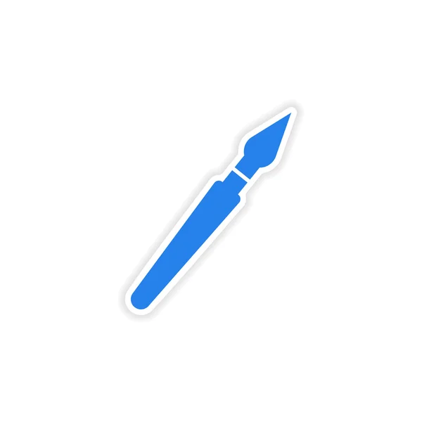 Kağıt kalem simgesi etiket gerçekçi tasarım — Stok Vektör