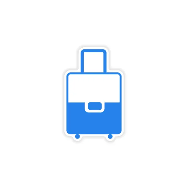 Ikon klistermärke realistisk design på papper valise — Stock vektor