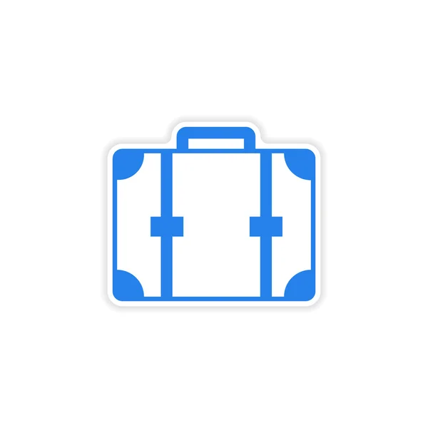 Icon sticker realistic design on paper suitcase — Stock Vector