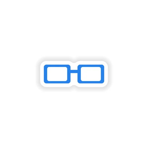 Adesivo icona design realistico su occhiali di carta — Vettoriale Stock