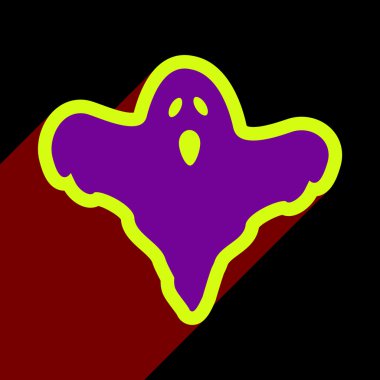 Düz gölge simgesi ve mobil uygulama hayalet ile