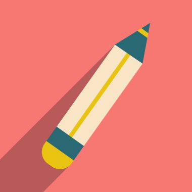 Düz gölge simgesi ve mobil uygulama kalem simgesi ile