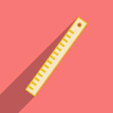 Düz gölge simgesi ve mobil uygulama cetvel ile