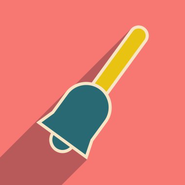 Düz gölge simgesi ve mobil uygulama bell ile