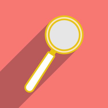 Düz gölge simgesi ve mobil uygulama büyüteç ile