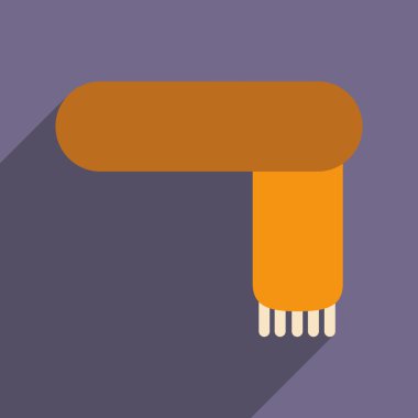 Düz gölge simgesi ve mobil uygulama eşarp ile