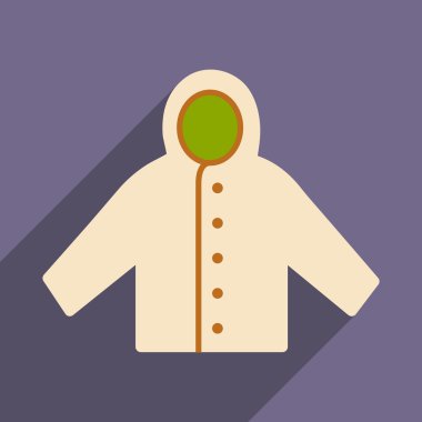 Düz gölge simgesi ve mobil uygulama yağmurluk