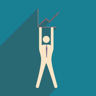 Düz tasarım modern vektör çizim simgesini işadamı ve grafik