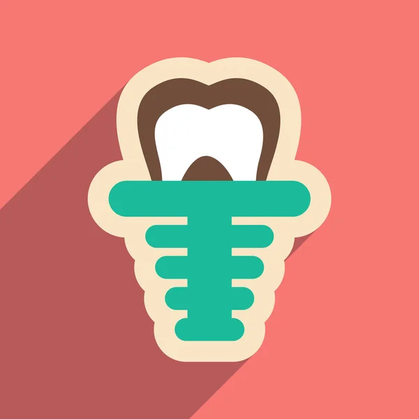Ikona umělý zub v plochý — Stockový vektor