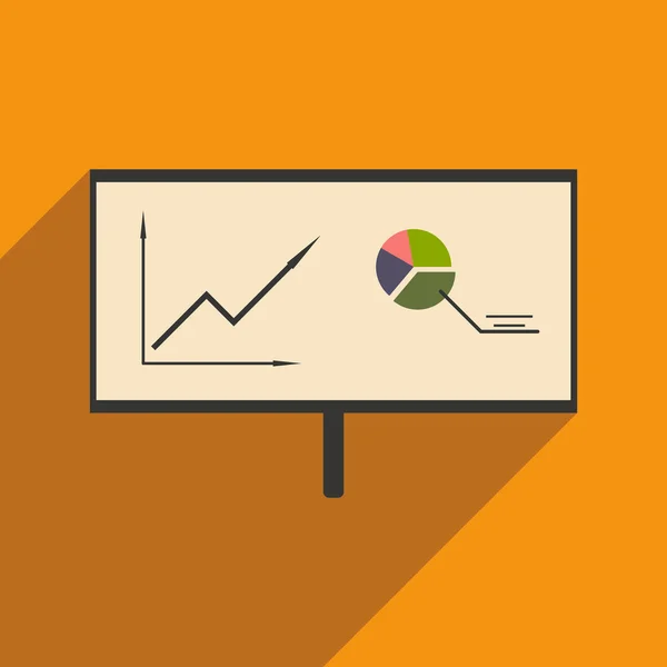 Ícone plano moderno com apresentação de diagrama de gráfico de sombra — Vetor de Stock