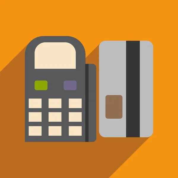 Сучасна плоска іконка з карткою тіньового банку та терміналом — стоковий вектор