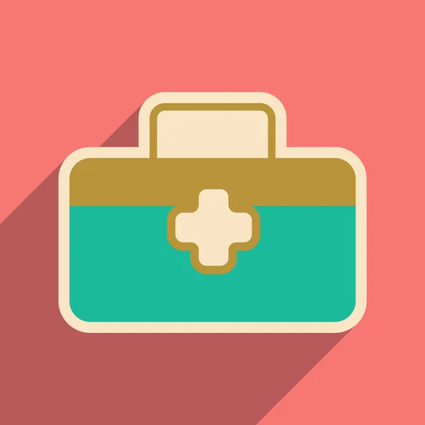 Icon of medical suitcase in flat style — Stock Vector