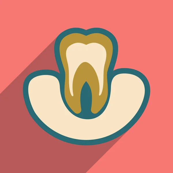 Icono de encías dentales en estilo plano — Vector de stock