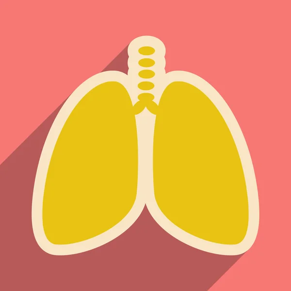 Icon of human lungs in flat style — Stock Vector
