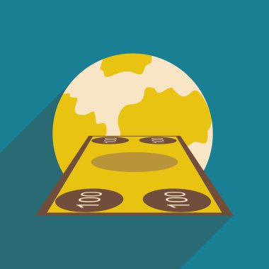 Düz tasarım modern vektör çizim simgesini para ve dünya