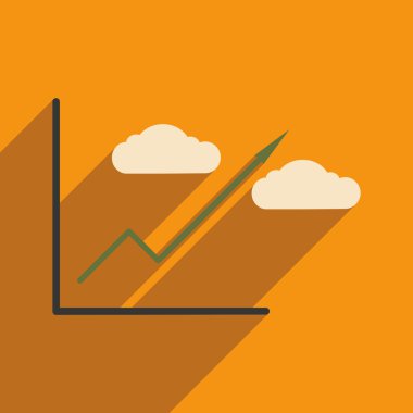 Gölge ekonomik grafik ile modern düz simgesi