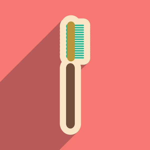 Icon of tooth brush in flat style — Stock Vector