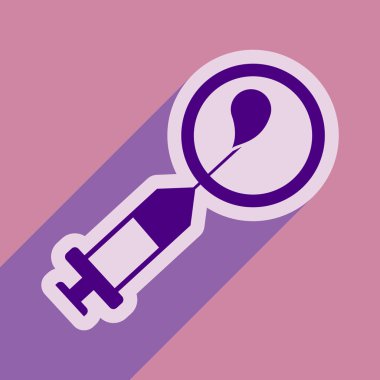 uzun gölge suni tohumlama ile düz simgesi