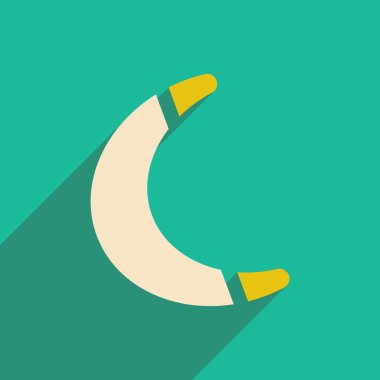 düz uzun gölge oyuncak bumerang simgesiyle