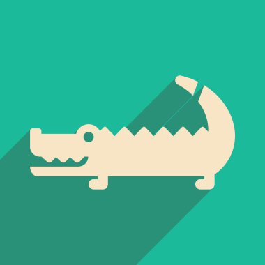 uzun gölge Avustralya timsah ile düz simgesi