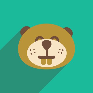 uzun gölge Kanada beaver ile düz simgesi