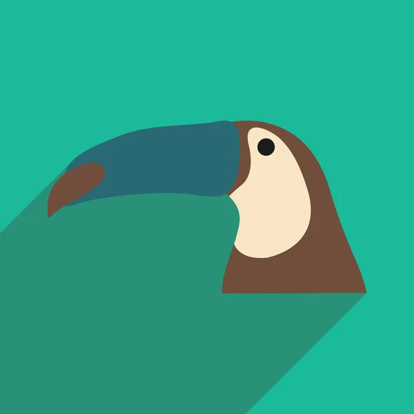 flat icon with long shadow Brazilian toucan