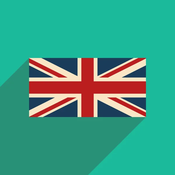 Flat icon with long shadow British flag — Stock Vector