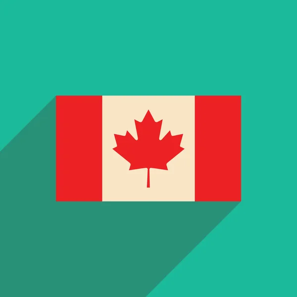 Плоский значок з довгі тіні Прапор Канади — стоковий вектор