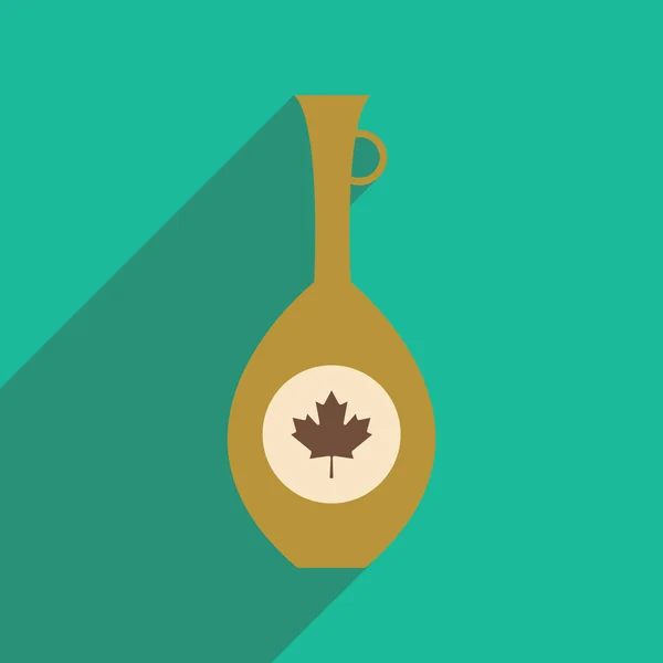 Icona piatta con lunga ombra vaso canadese — Vettoriale Stock