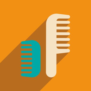 Uzun gölge kadınlar tarak ile düz simgesi