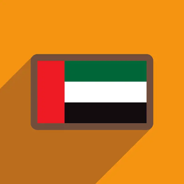 Icono plano con sombra larga Bandera Emiratos Árabes — Vector de stock