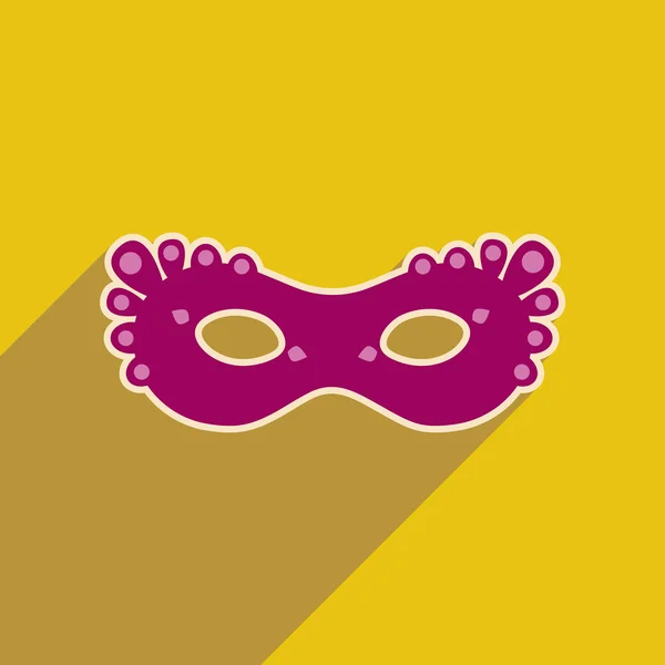 Icono web plano con máscara de carnaval de sombra larga — Archivo Imágenes Vectoriales