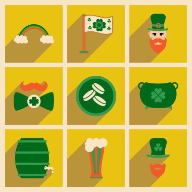 Düz kutsal kişilerin resmi ile uzun gölge St Patricks Festivali kavramı